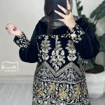 کت مخمل سوزندوزی حاشیه دار کد 742