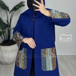 پالتو فوتر طرحدار آبی کاربنی کد 741