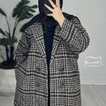 کت شانل چهارخونه پیچازی کرم کد 745