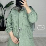 پالتو کبریتی آستردار سبز