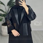 پالتو سوییت و چرم مشکی کد 754