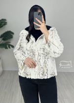 کراپ کت خز پتینه سفید