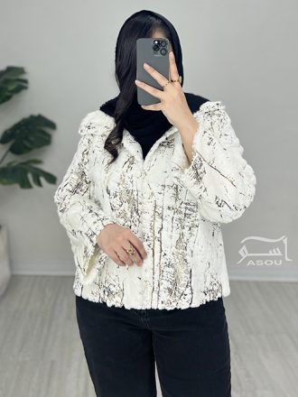 کراپ کت خز پتینه سفید