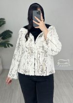 کراپ کت خز پتینه سفید کد 761 - تصویر 3