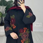 مانتو گلدوزی مشکی کوتاه
