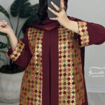 مانتو سوزندوزی زرشکی