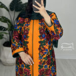 کت ترکمن نارنجی نواردوزی