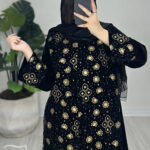 کت مخمل سوزندوزی مشکی طلایی کد 737
