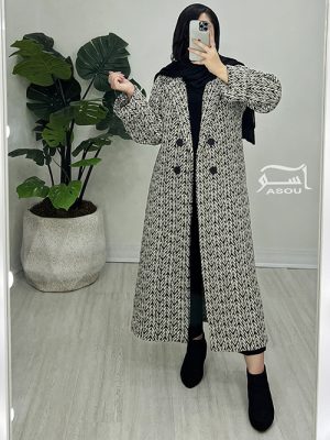 پالتو شانل بلند جناقی کد 845