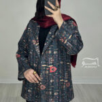 کت ژاکارد برجسته سرمه ای