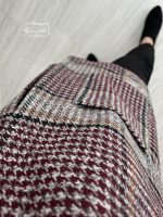 کت شانل چهارخونه طوسی زرشکی کد 880 - تصویر 3