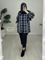 کت شانل چهارخونه سرمه ای کد 881 - تصویر 5