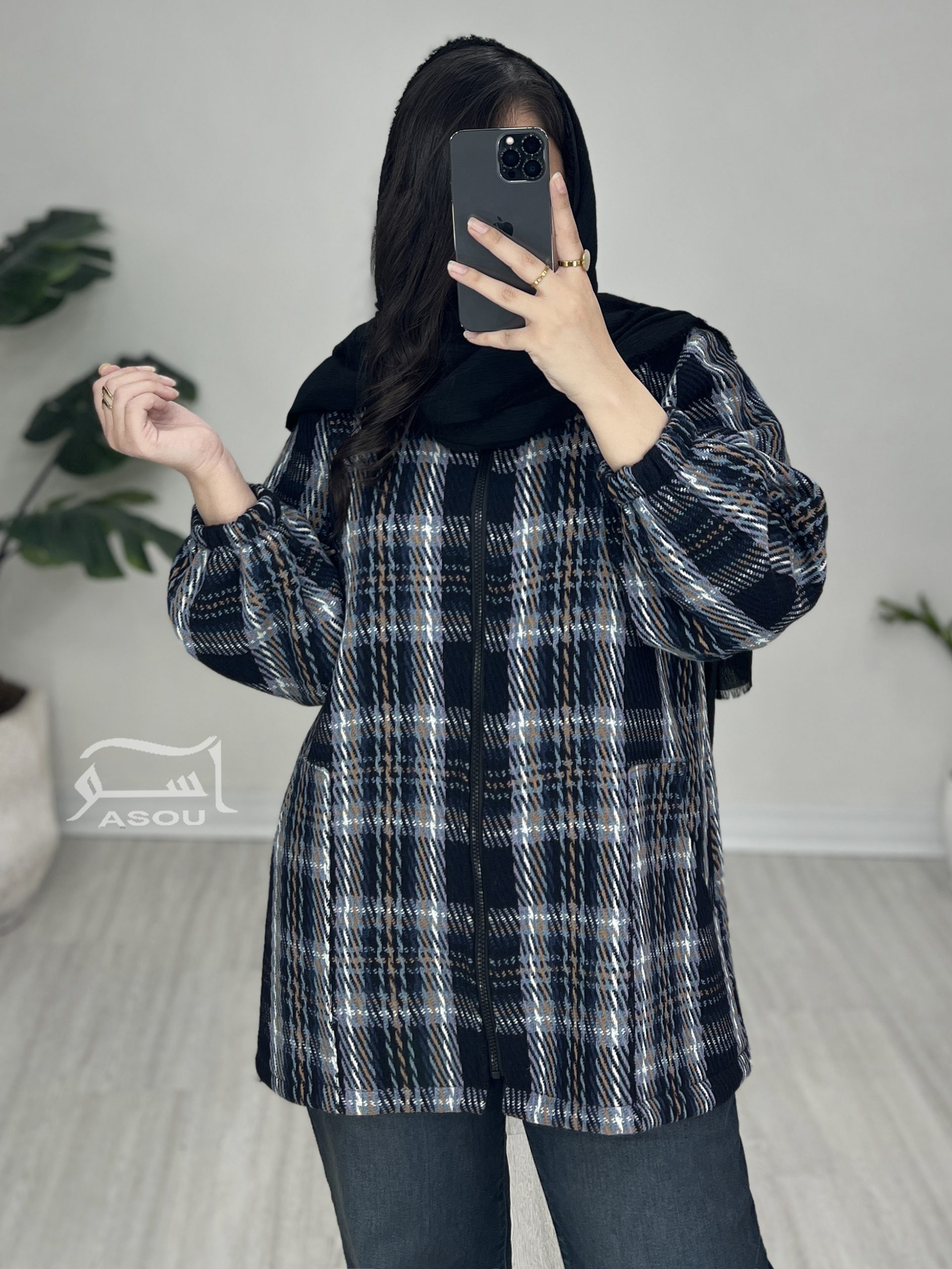 IMG_8237 کت شانل چهارخونه سرمه ای