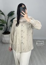 ست شومیز و شلوار کرم سبز کد 890 - تصویر 9