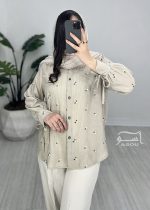 ست شومیز و شلوار کرم سبز کد 890 - تصویر 4