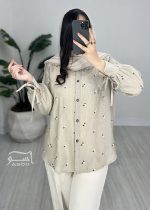 ست شومیز و شلوار کرم سبز