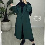 مانتو سبز راه راه بلند