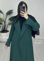 مانتو سبز راه راه بلند کد 888 - تصویر 2