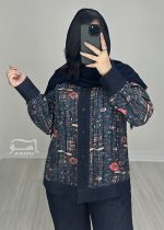 بامبر جکت طرح سنتی سرمه ای کد 883 - تصویر 3
