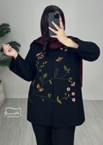 کت گلدوزی مشکی پروانه