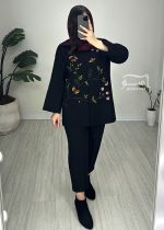 کت گلدوزی مشکی پروانه کد 886 - تصویر 7