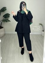 کت خامه دوزی مشکی کد 887 - تصویر 6