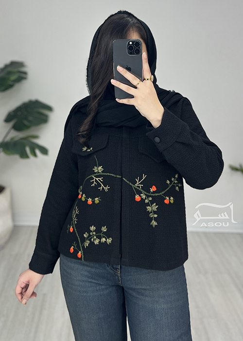 کراپ کت گلدوزی نارنج