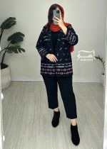 کت سوزندوزی مشکی لوزی کد 885 - تصویر 6
