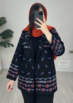 کت سوزندوزی مشکی لوزی کد 885 - تصویر 7