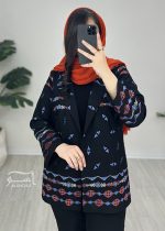 کت سوزندوزی مشکی لوزی کد 885 - تصویر 5