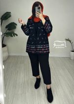 کت سوزندوزی مشکی لوزی کد 885 - تصویر 2