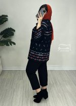 کت سوزندوزی مشکی لوزی کد 885 - تصویر 4