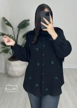 شومیز مشکی گلدوزی دستدوز کد 892 - تصویر 5