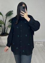 شومیز مشکی گلدوزی دستدوز