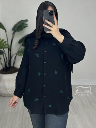 شومیز مشکی گلدوزی دستدوز