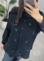 شومیز مشکی گلدوزی دستدوز کد 892 - تصویر 2