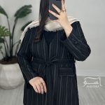 کت ژاکارد راه راه مشکی