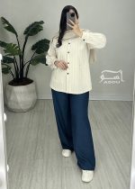 شومیز شیری راه راه کد 895 - تصویر 2