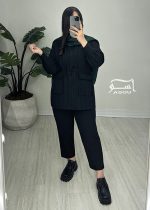 شومیز مشکی لیفه دار کد 896 - تصویر 5