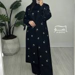مانتو سوزندوزی مشکی بلند