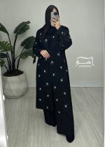 مانتو سوزندوزی مشکی بلند