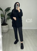 شومیز مشکی لیفه دار کد 896 - تصویر 9