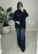 شومیز مشکی لیفه دار کد 896 - تصویر 7