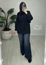 شومیز مشکی لیفه دار کد 896 - تصویر 2