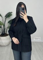 شومیز مشکی لیفه دار کد 896 - تصویر 3