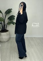 شومیز مشکی لیفه دار کد 896 - تصویر 4