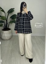 کت شانتون چهارخونه نواردوزی کد 898 - تصویر 8