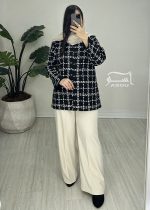 کت شانتون چهارخونه نواردوزی کد 898 - تصویر 3