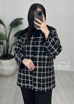 کت شانتون چهارخونه نواردوزی کد 898 - تصویر 2