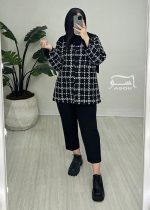 کت شانتون چهارخونه نواردوزی کد 898 - تصویر 4